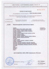 Сертификат соответствия Пенополиуретан РИФ Аметист