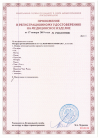 Приложение к регистрационному удостоверению на медицинское изделие