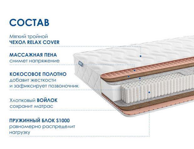 Матрас Димакс Relmas Cocos S1000-2