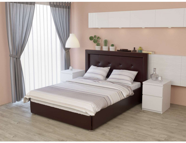 Кровать Димакс Норма+ с п/м коричневая-1