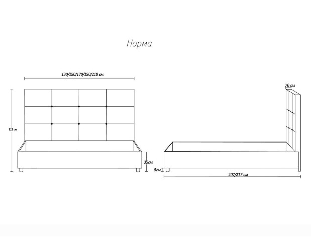 Норма с основанием 120x190 рогожка Romeo 13 уцененная-7